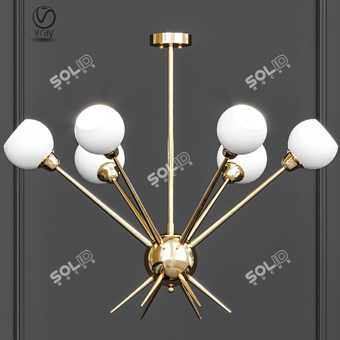 Modern Brutal Mace Chandelier 3D model image 1