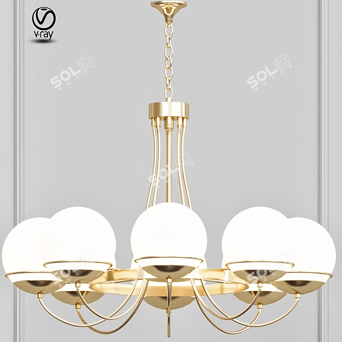 Elegant Crystal Chandelier 3D model image 1