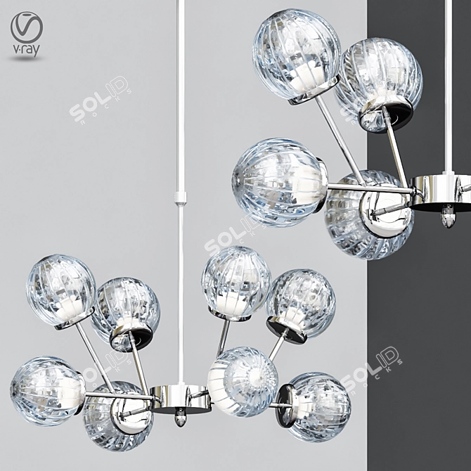 Minimalist Metal Chandelier 3D model image 1