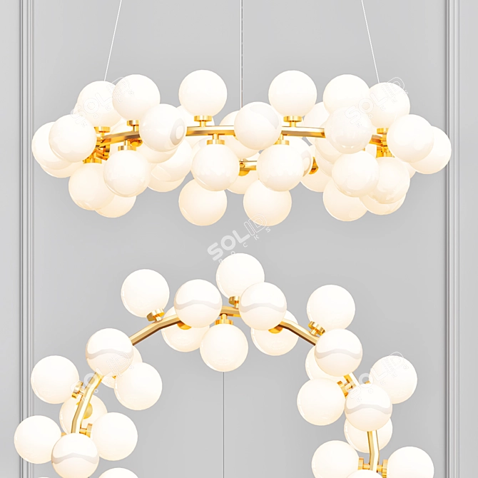 Milk Bubble Chandelier 3D model image 1