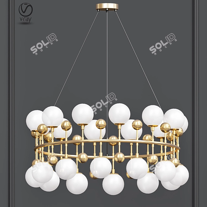 Milky Bubble Chandelier 3D model image 1