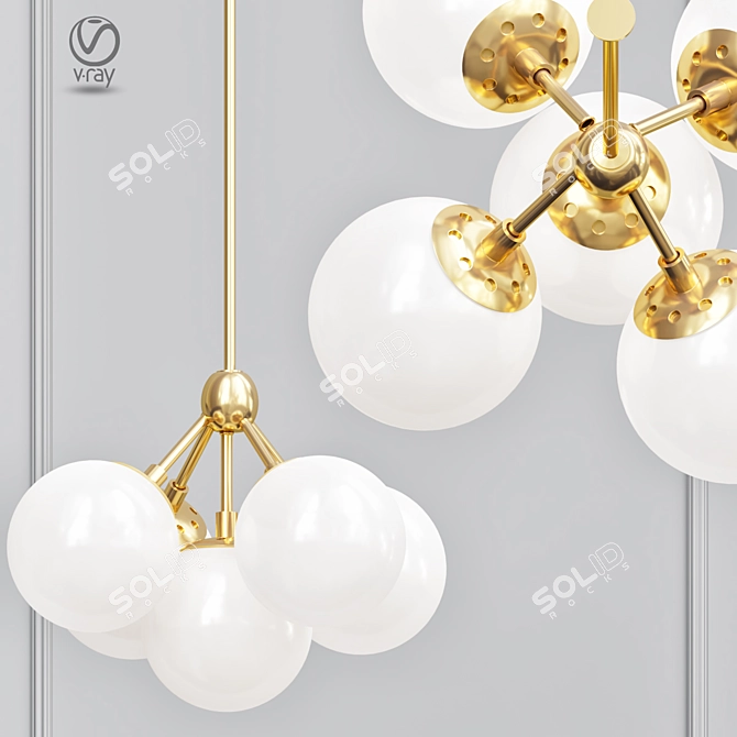 Brass and White Glass Modo 3D model image 1