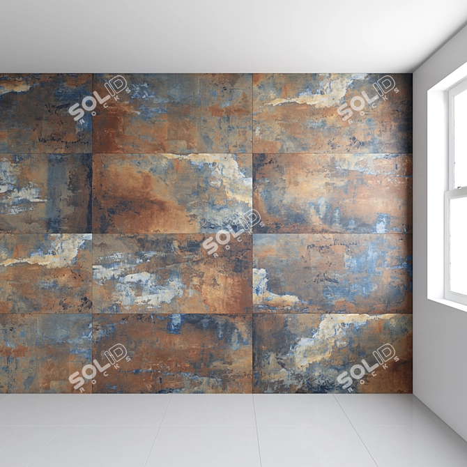 Title: Urban Plaster Multicolor Floor Tiles 3D model image 2