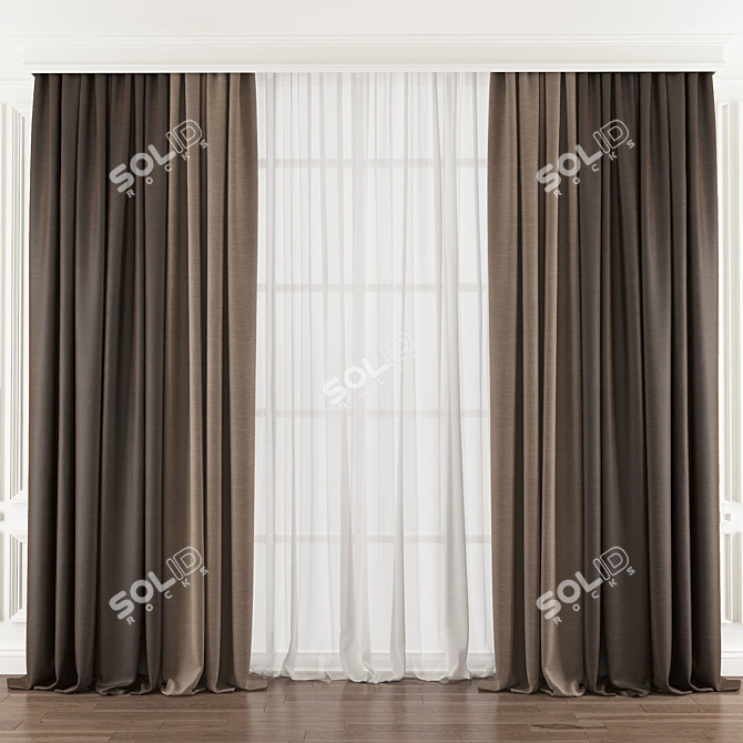 Stylish Curtain 476 3D model image 1