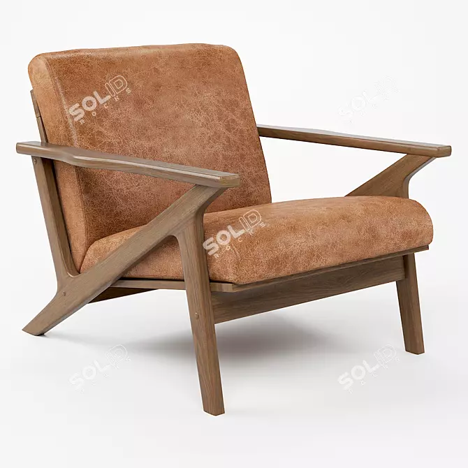 Bianca Solid Wood Chair: Simple Living Elegance 3D model image 1