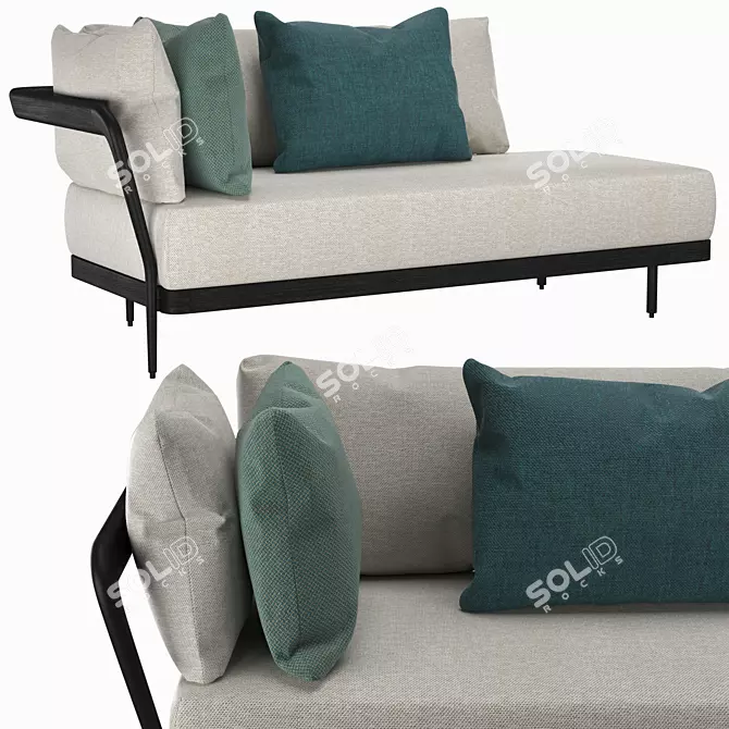 Manutti Flex Day Bed: Stylish Outdoor Fabric Sofa 3D model image 1