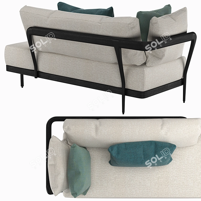 Manutti Flex Day Bed: Stylish Outdoor Fabric Sofa 3D model image 2