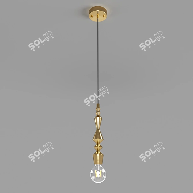 Vintage Loft Pendant Light 3D model image 1