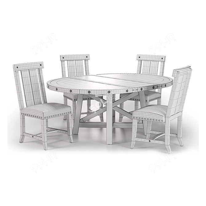 Jaxon Extension Round Dining Set 3D model image 3