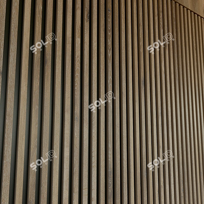 Wooden 3D Wall Panel - Decorative and Versatile 3D model image 3