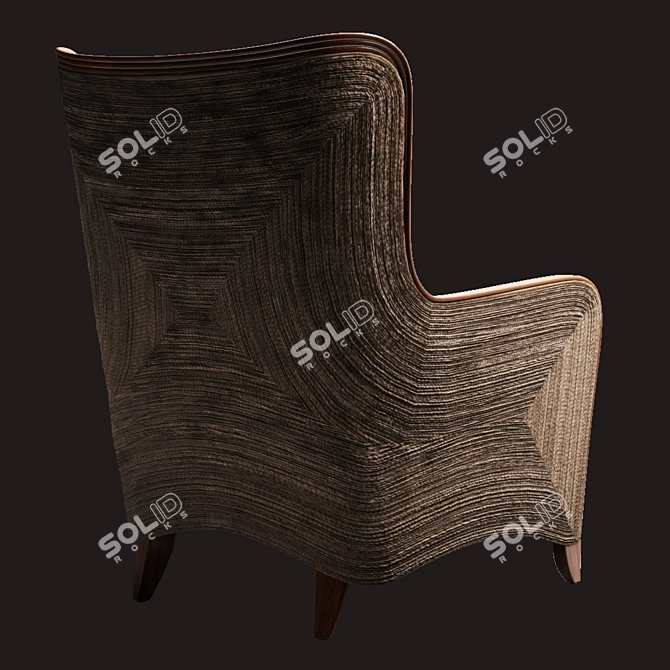 Kingston Wing Chair: Refined Elegance in Natural Rattan 3D model image 2