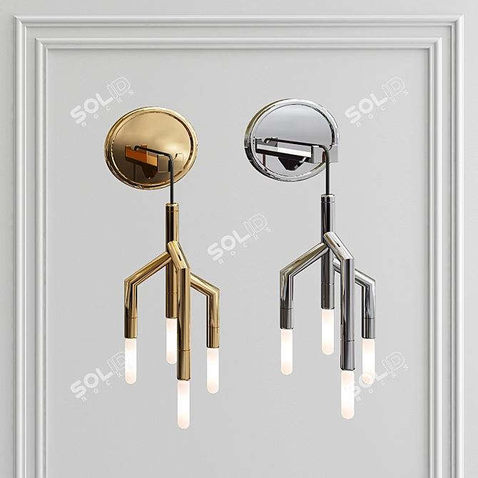 Elegant Rameau Sconce 3D model image 1