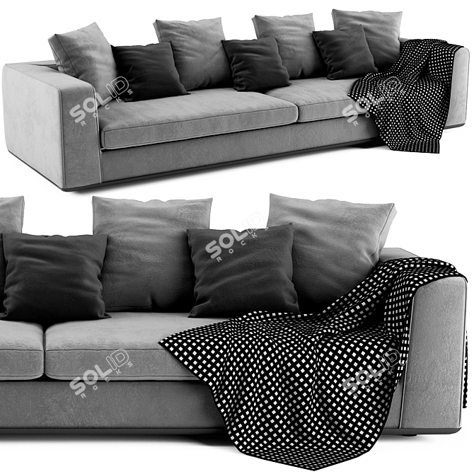 Elegant Minotti Powell Sofa 3D model image 1