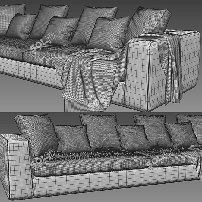 Elegant Minotti Powell Sofa 3D model image 3