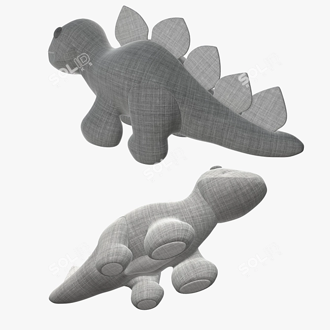 Roaring Dinosaur Plush Toy 3D model image 2