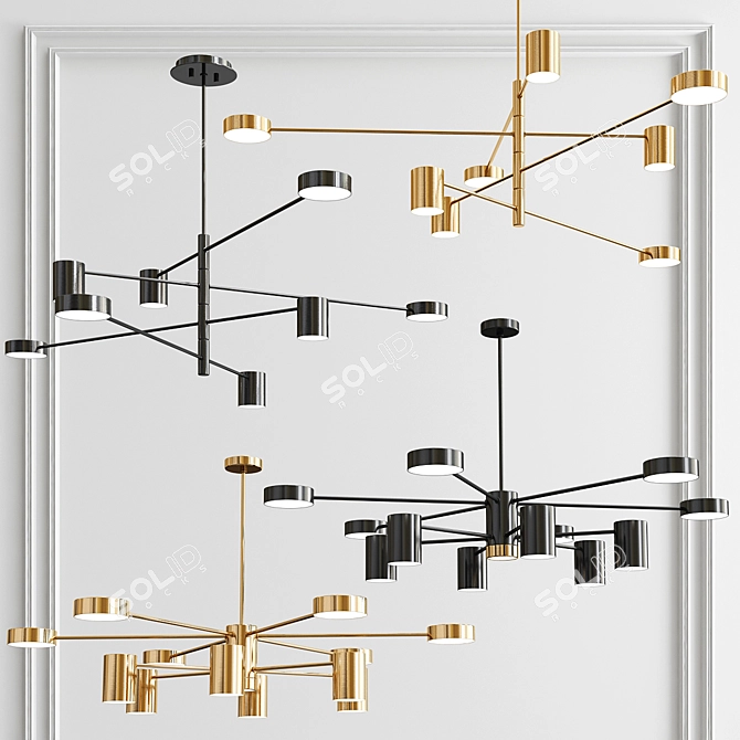 Sputnik Ambient 12-Light Chandelier - Modern and Stylish Illumination 3D model image 1