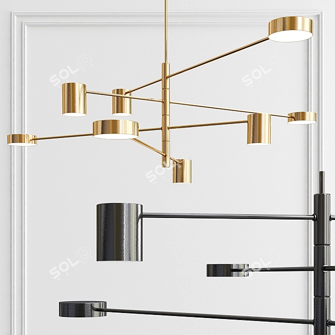 Sputnik Ambient 12-Light Chandelier - Modern and Stylish Illumination 3D model image 2