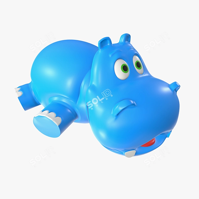 4k Hippo Toy with PBR Textures 3D model image 1