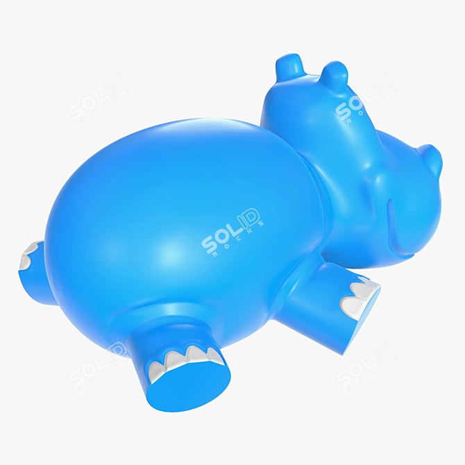 4k Hippo Toy with PBR Textures 3D model image 3