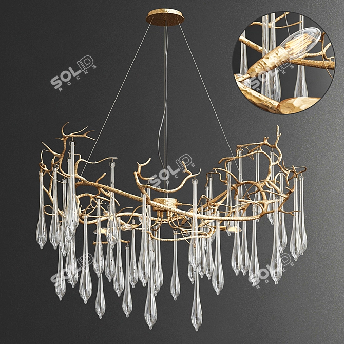 Serip Aqua 8 Lamp Chandelier 3D model image 1
