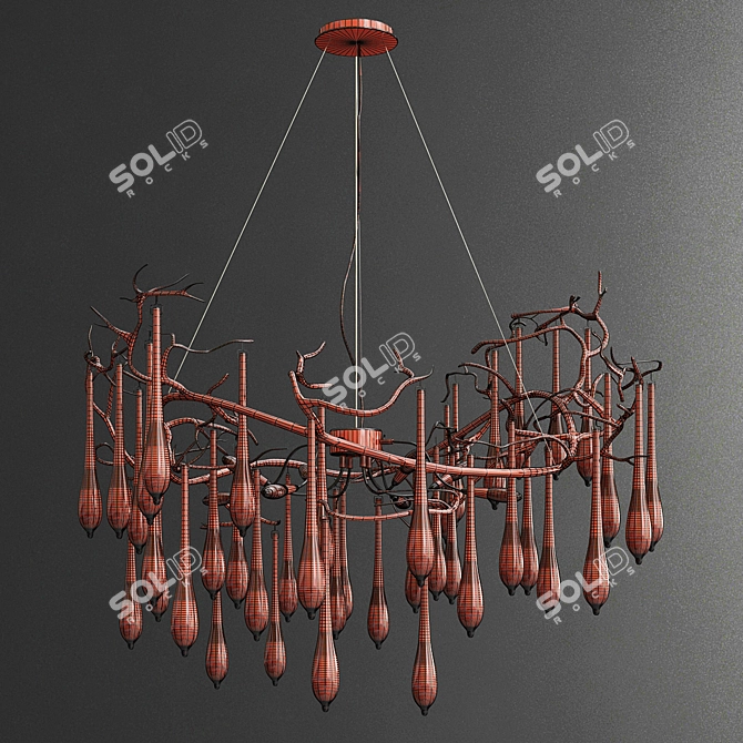 Serip Aqua 8 Lamp Chandelier 3D model image 3