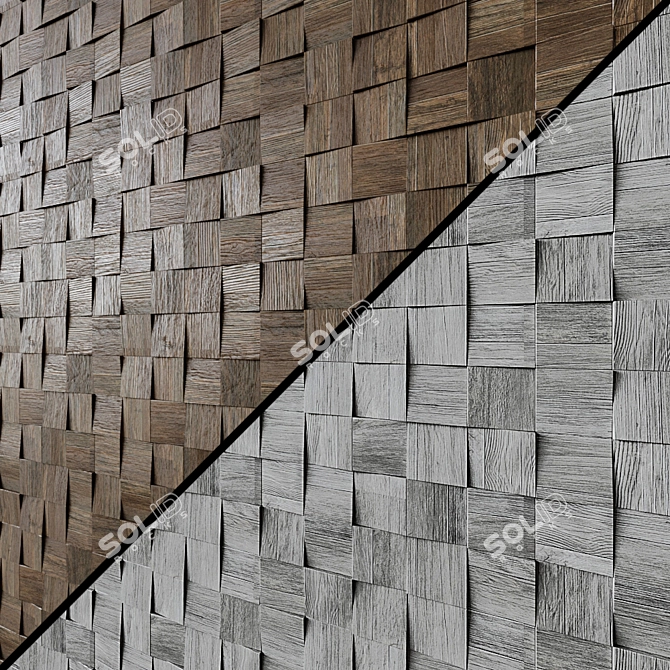 Axi 3D Wall Mosaic - 6 Stunning Variants 3D model image 1