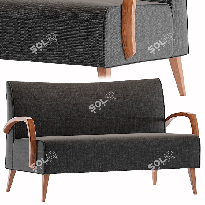 JMS Cassis 3-Seater Sofa: Modern Elegance for Your Living Space 3D model image 1