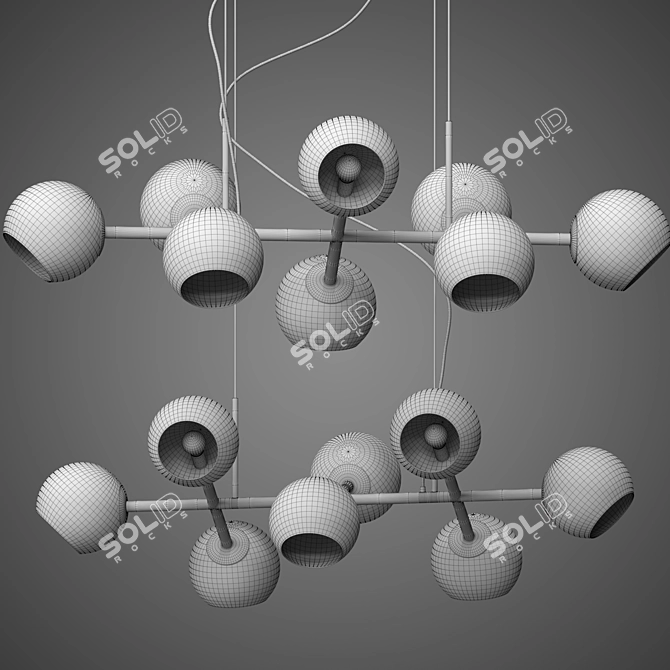 Designer Chandelier Molecule - Elegant and Modern 3D model image 2