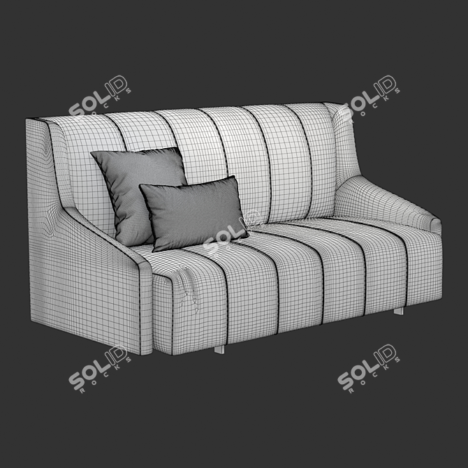 Italian Design, Fluid 3-Seater Sofa 3D model image 3