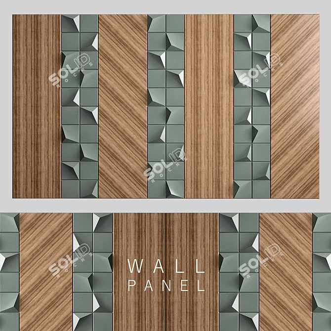 Modern Wall Panel 3D Model 3D model image 1