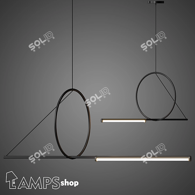 Nordic Art Chandelier: Elegant & Modern Lightning 3D model image 1