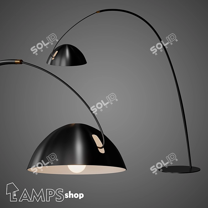 Elegant Parabole Lamp 3D model image 1