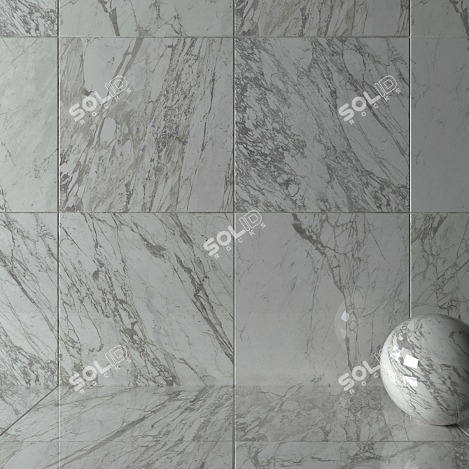 3K HD Statuario Select Wall Tiles 3D model image 2