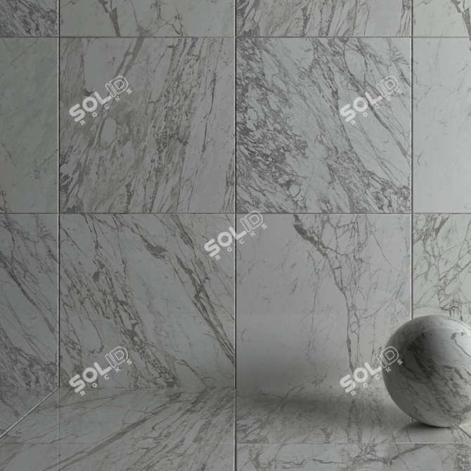 3K HD Statuario Select Wall Tiles 3D model image 3