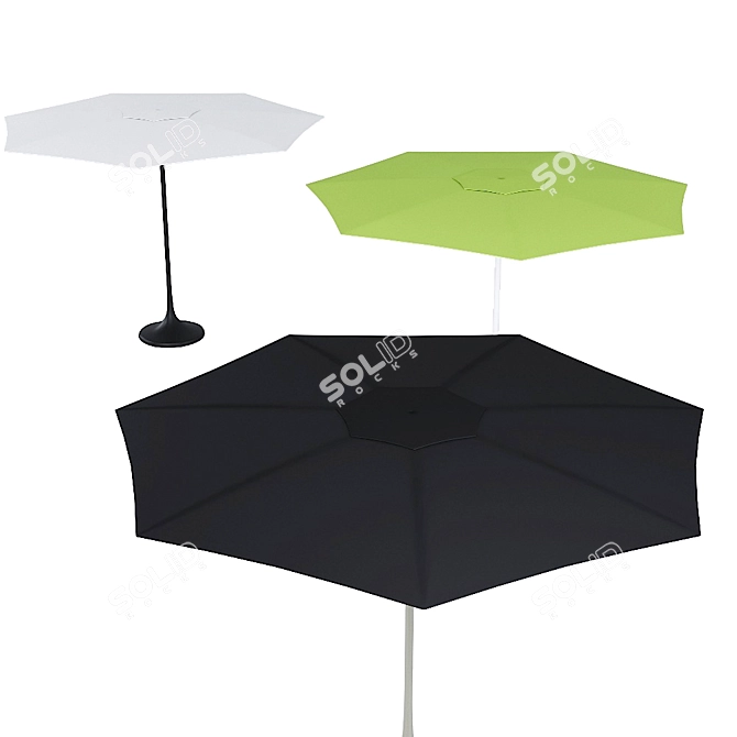 Palma: Stylish Round Garden Umbrella 3D model image 2