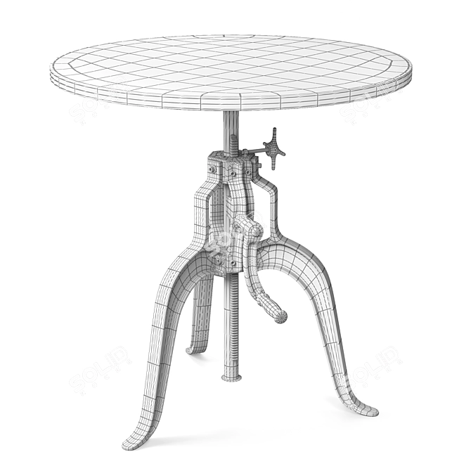 Rustic Mango Wood Pub Table - Elegant and Durable 3D model image 3