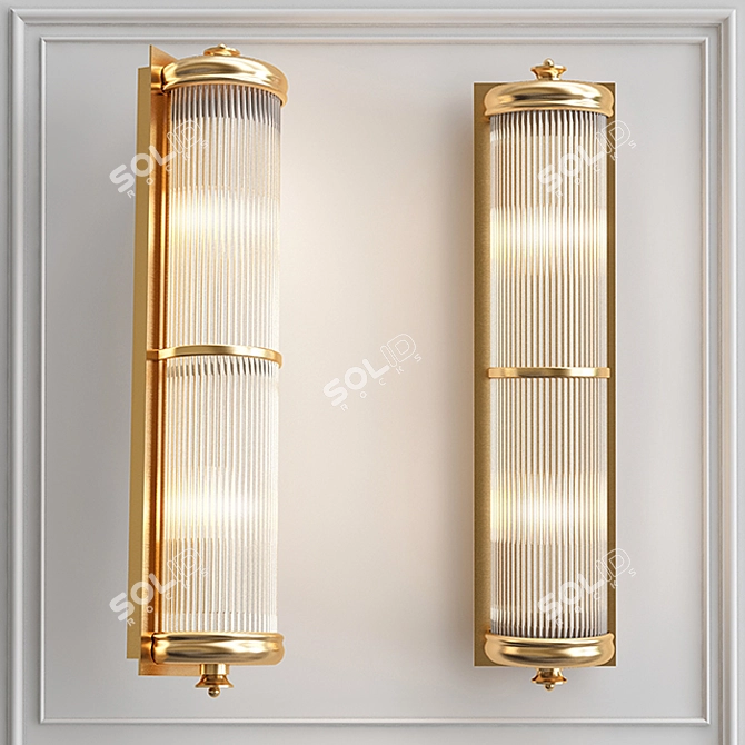 Glorious XL Brass Wall Lamp 3D model image 1