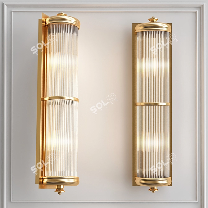Glorious XL Brass Wall Lamp 3D model image 4