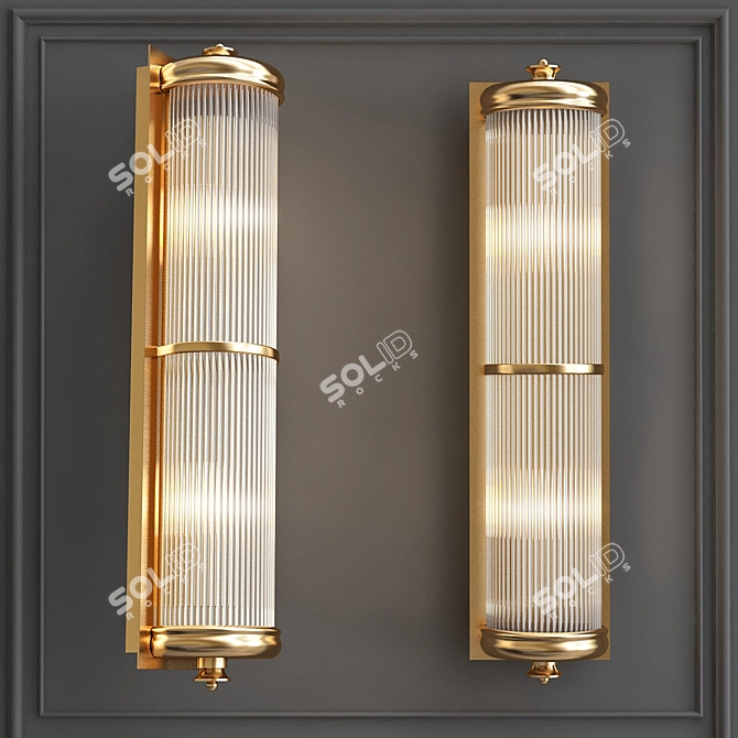 Glorious XL Brass Wall Lamp 3D model image 5