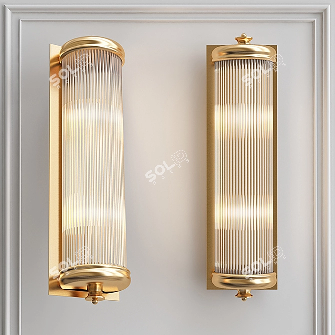 Glorious L Brass Wall Lamp 3D model image 1