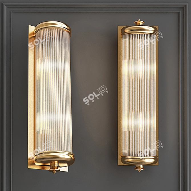 Glorious L Brass Wall Lamp 3D model image 2