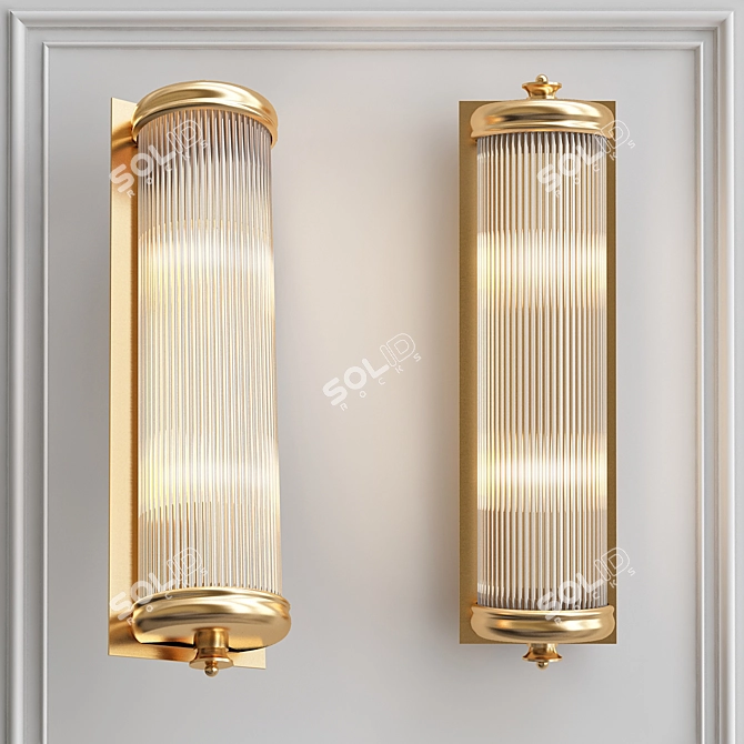 Glorious L Brass Wall Lamp 3D model image 4