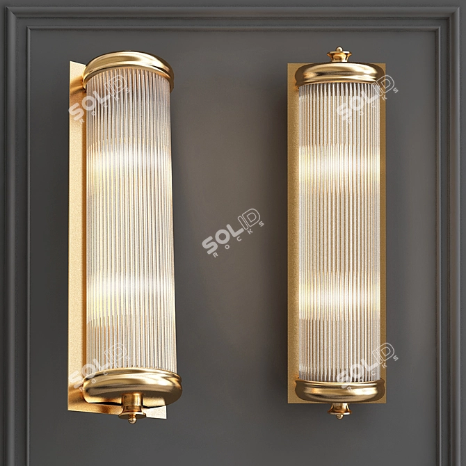Glorious L Brass Wall Lamp 3D model image 5