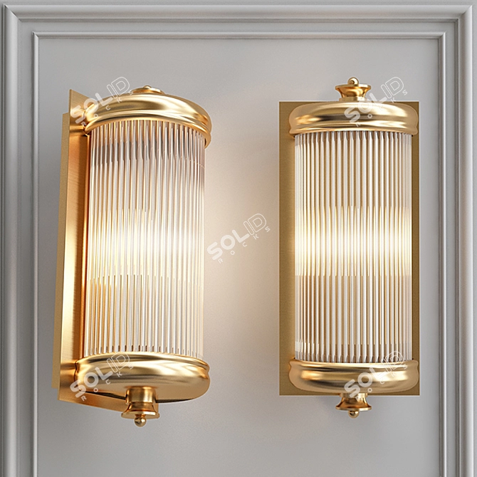 Glorious S Brass Wall Lamp - Elegant Lighting Solution 3D model image 1