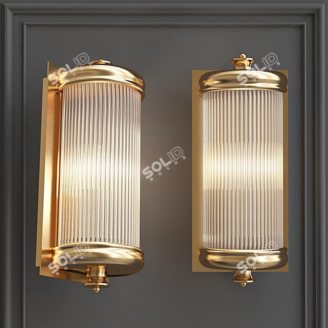 Glorious S Brass Wall Lamp - Elegant Lighting Solution 3D model image 2