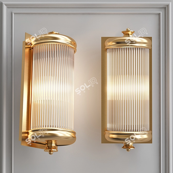 Glorious S Brass Wall Lamp - Elegant Lighting Solution 3D model image 4