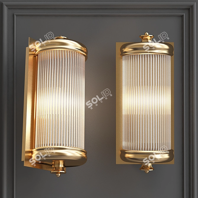 Glorious S Brass Wall Lamp - Elegant Lighting Solution 3D model image 5