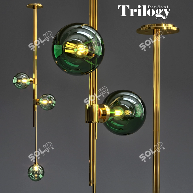 Articolo Trilogy Pendant Light 3D model image 1