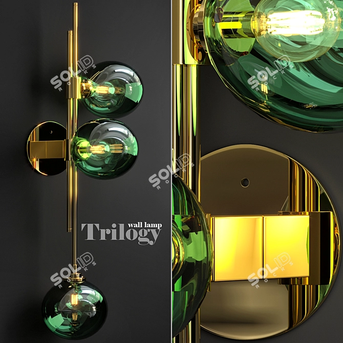 Sleek Trilogy Wall Art 3D model image 1