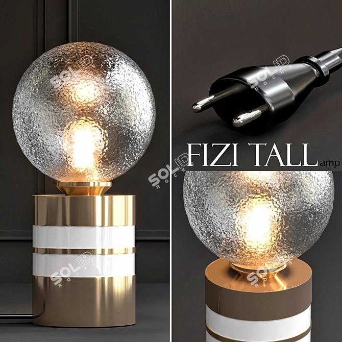 Elegant Brass Tall Table Lamp 3D model image 1